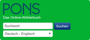 PONS Searchfield Widget for API German-English